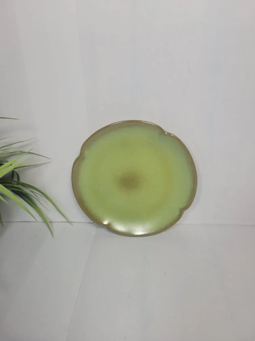 VVintage Frankoma Pottery Plainsman Prairie Green 7.25
